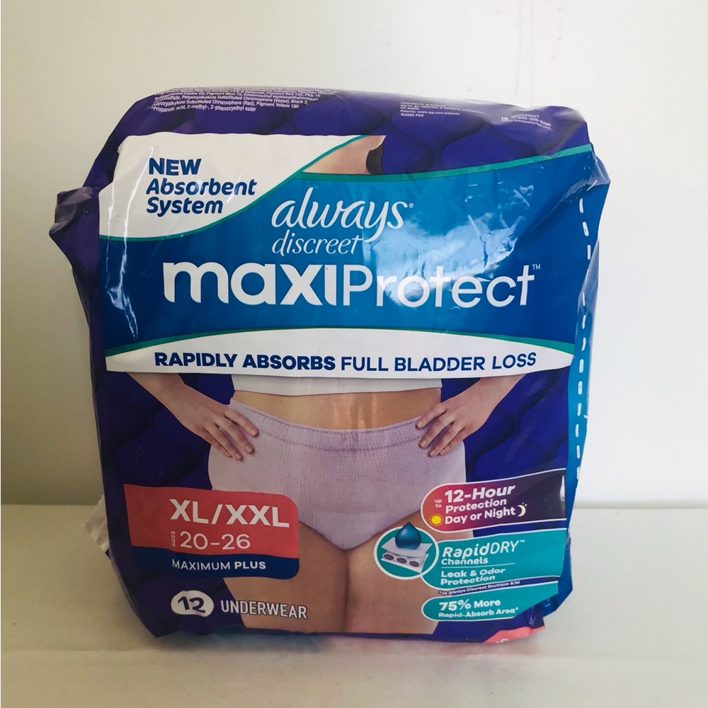 Always Discreet MaxiProtect Women's Underwear Maximum Plus, Size XL/XXL , Qty 12